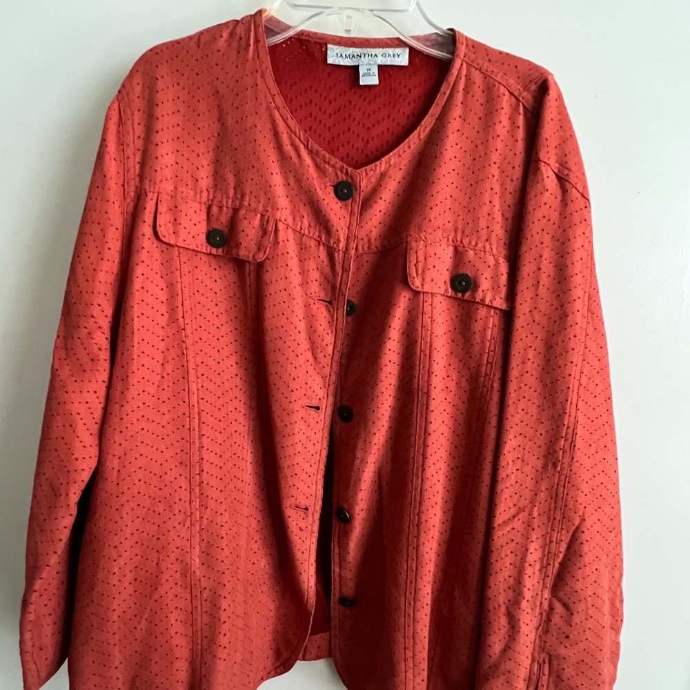 Coral long sleeved button down dress shirt